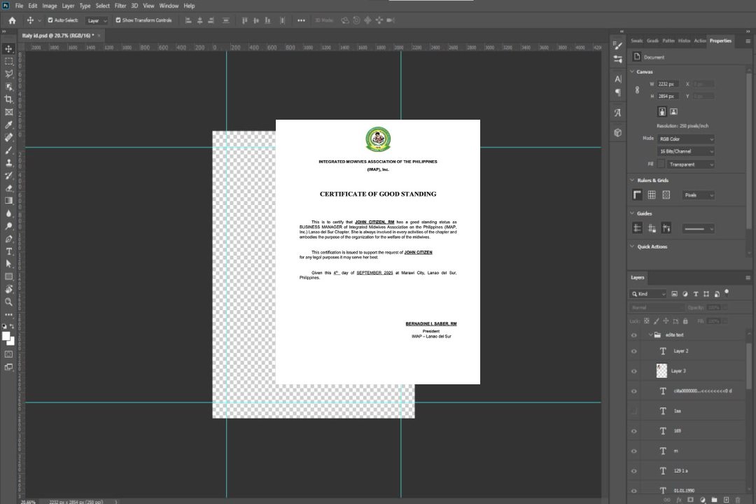 Modèle Word et PDF de certificat de bonne réputation des Philippines, version 2 template